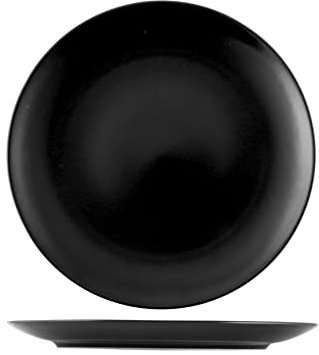 H&H Collezione Denver Set 6 Piatti Piani in Stoneware Nero, 26 cm – Design Elegante e Robusto, Perfetto per Uso Quotidiano e Tavole Raffinate