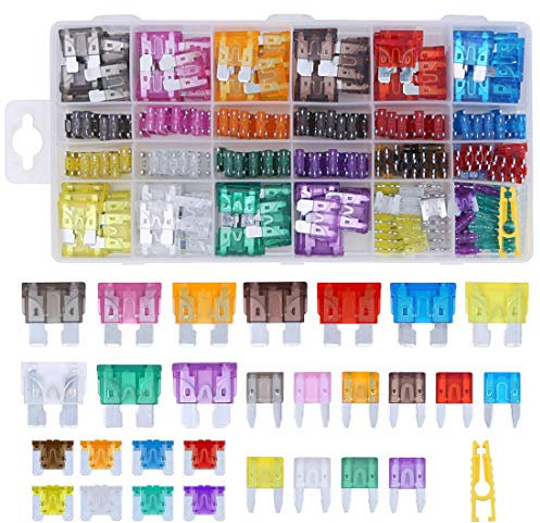 360 Pcs Car Fuses,Blade Fuse Assortment Set Standard & Mini Car Fuses Replacement for Auto Car Truck with Storage Case(2A/3A/5A/7.5A/10A/15A/20A/25A/30A/35A)
