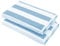 ZOLLNER 2er Set Strandtücher - strapazierfähige und saugstarke Badetücher in 70x180 cm - waschbar bis 95°C - Baumwolle - Zeitloses Streifenmuster in hellblau - Oeko Tex® Zertifiziert