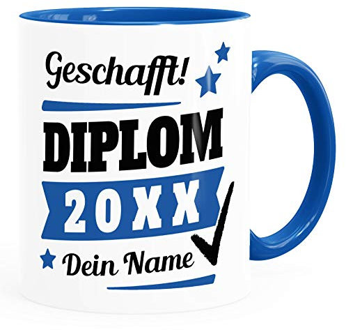 SpecialMe® Tasse Diplom-Arbeit Geschenk Abschluss Studium bestandene Prüfung mit Name personalisiert Diplom inner-royal Keramik-Tasse