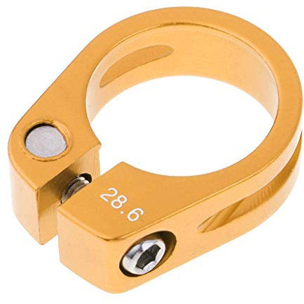 NSGJUYT Kids Bike Seatpost Clamp Balance Push Scooter Seat Post Saddle Tube Clip for 25.4/27.2 mm Saddle Tubes (Color : Gold 28.6mm)