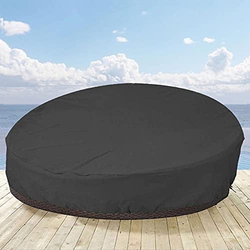 Runder Tagesbettbezug, Wasserdichter Tagesbettbezug Outdoor Runder Baldachin Tagesbett Sofabezug, Outdoor Gartenmöbel Abdeckung Heavy Duty Oxford Stoff Tagesbett Sofabezug Wasserdicht UV