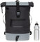 Elephant Rucksack Herren Damen Plane Time Bag COMP Fahrradrucksack Kurierrucksack Roll-Top A4 mit Laptopfach, Bodenfach 12823 + Flasche (Bi Color SG (schwarz-grau))