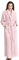 LOCIIXAT Peignoir de bain confortable en polaire moelleuse pour femme - Robe longue parfaite pour la détente, rose, 42-46