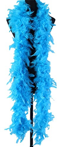 Herbests Federboa für Weihnachtsbaum,2m Einfarbig Flauschige Federboa Weihnachten Band Boa Streifen Federschal Kostüm Girlande Stola 20er Jahre Party Karneval Verkleidungszubehör für Damen,Blau #1
