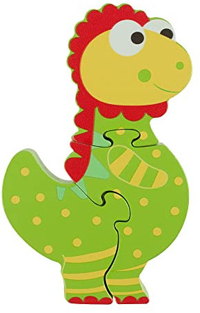 Dinosaur Mini Wooden Puzzles - My First Puzzles, Jigsaw Puzzle Games with Dinosaurs Animal - Educational Toys For 1 Year Old + Toddler, Montessori Early Development & Activity Toys by Orange Tree Toys