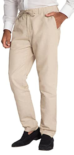 JP 1880 Herren große Größen Übergrößen Menswear L-8XL Leinenmix-Hose Kos, Elastikbund, bis Gr. 72 sandgrau 54 815579315-54