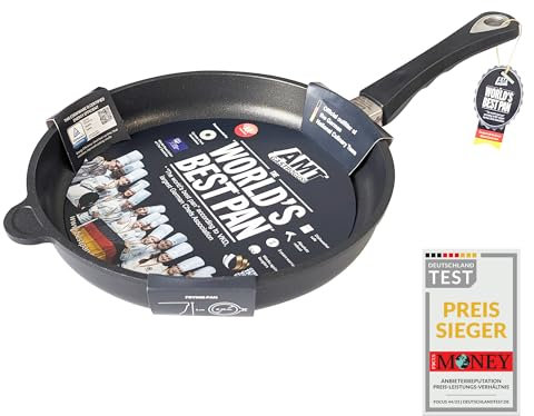 AMT Gastroguss The World´S [.] Bratpfanne Induktion, Ø 28 cm, Höhe 5 cm, Aluguss (Aluminium), Lotan® Antihaftbeschichtung für fettfreies Braten, AMZN-I-528-US