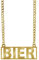 Goldene Rapper-Kette mit Bier Schriftzug Kostüm JGA Kostüm-Zubehör Party Junggesellenabschied Bling Bling