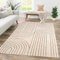 TT Home Wohnzimmer Teppich Kurzflor Geometrisches Design Abstrakte Optik, Farbe:Creme, Größe:200x290 cm