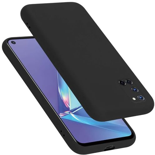Cadorabo Hülle kompatibel mit Oppo A72 Hülle Silikon Handyhülle für A72 Case aus flüssigem Silikon- Kratzfeste und stoßfeste dünne TPU Schutzhülle - Liquid SCHWARZ