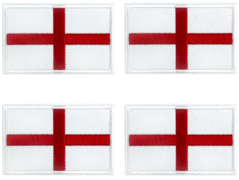 makstore 4 PCS England Flag Patches, Saint George Cross Flag Patch, England Iron on Patch, England Embroidered Badge for T-Shirt, Bags, Pants, Shoes, Jackets