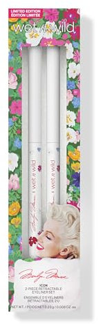 Wet n Wild Marilyn Monroe Icon Retractable Eyeliner Set, 2-teiliges Set mit Einziehbarem Eyeliner, Enthält 2 Gel Eyeliner Stifte, Mattes Finish, Hochpigmentiert, Braun und Weiß