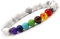 Bracelet pierre perles véritable de 8 mm AA + fleur de vie et un pochon cadeau Offert. Un véritable bijoux naturelle - idée cadeau de noel originale lithotherapie (7 Chakras Howlite)