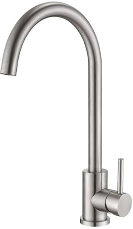 Reginox Taravo BN Single Lever Swan Neck Brushed Nickel Kitchen Mixer Tap