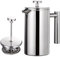 ZPZGOG Cafetière à piston 350 ml, 1 à 3 tasses en acier inoxydable, filtre à 3 niveaux, cafetière à piston à double paroi isolée pour la maison et le bureau