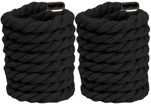 OKODOKO Par de cordones gruesos de cuerda negra con cordones de goma negra, 160 cm de largo, 10 mm de grosor, perfectos para Air Force 1 y zapatillas personalizadas, cordones gruesos de algodón