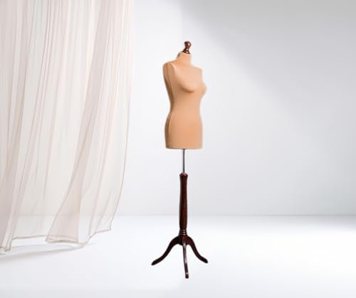 Generic LUSORIA Schneiderpuppe, Schneiderbüste weiblich beige/Dunkles Holz (M 38/40), 0HET9HEG