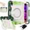ROISKIN iPad Mini 6/7 Case - 8.3 inch, Shockproof Kids Cover with Pencil Holder & Rotating Stand & Shoulder Strap (Green)