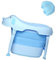Aintap Kinder-Faltbadewanne mit abnehmbarem Badehocker - Tragbare und extragroße Babywanne zum Sitzen und Liegen - Freistehende Babybadewanne in Blau
