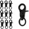 10 Stücke Karabiner Wirbel Schnappkarabiner, Schlüsselanhänger Karabiner Mit Drehgelenk Karabinerhaken mit Drehgelenk Klein,Für Hundeleine, Schlüssel, Taschen, Gurtband (Zinklegierung, Schwarz)