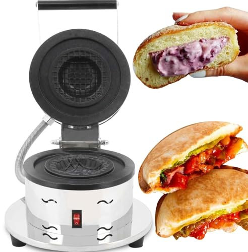 Macchina per Hamburger Elettrica, Pressa per Hamburger per Gelato da 1000 W Macchina per Cottura Rivestimento Antiaderente Regolazione 50-300 ℃ Pressa per Panini Commerciale Multicooker Facile