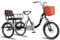 DSeenLeap Rikscha-Dreirad für Erwachsene mit Rücksitz, 20-Zoll-Scooter-Dreirad für Senioren, Tandem-Dreirad, 3-Räder-Dreirad mit stoßdämpfender Gabel (Schwarz, 20 Zoll)
