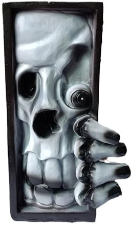 Qxiao Bücherregal Monster Buchstützen Halloween Peeping on The Bookshelf Monster Horror Human Face Resin Bookstand Creative Lifelike Frankensteins Monster Booknook Statue Study Decoration