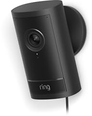 Ring Outdoor Cam Pro, Plug-In (newest model), Home or business security, Retinal 4K with wide-angle video, 10x Enhanced Zoom, and Low-Light Sight, Black