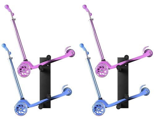 JASIFIO Scooter-Wandhalterung, Scooter-Aufbewahrungsregal für Garage, 2 Stück, Roller-Aufhänger, Scooter-Halterung für Erwachsenen-Scooter/Kleinkinder-Roller/Kinderroller/Trick-Roller