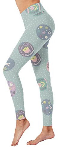 Damen-Workout-Leggings, hohe Taille, Bauchkontrolle, Ostertag, Ei-Druck, hohe Taille, Yogahose für Damen, Leggings, Strumpfhose, Kompression, Yoga, Laufen, Fitness, hohe Taille, Leggings aus