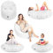 PATCH HOME 2-in-1 Sitzsack Sessel - Gaming Bean Bag mit Reißverschluss - Bereits befüllt, Ergonomisch & Robust für Kinder & Erwachsene - Indoor & Outdoor, Wetterfest (Weiß, 155cm)