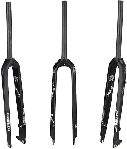 JvFbjLF Forcella Rigida MTB in Fibra di Carbonio Forcella for Mountain Bike da 26/27,5/29 Pollici Forcella Anteriore con Freno a Disco Dritto Senza Filettatura 1-1/8''(27.5inch Black)