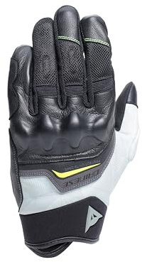 Dainese - Ermex-Handschuhe, Sommer-Motorradhandschuhe, atmungsaktiv mit Mesh-Einsätzen, Starren Knöchelprotektoren, Lederverstärkungen, Touchscreen, Schwarz und Grün, Größe XL
