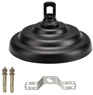 Hängeleuchte Baldachin Halterung, 50kg Maximalgewicht Heavy Duty Baldachin Kit für hängende Laterne, Pflanzenkorb, Obstkorb (Schwarz)