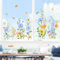 Tanlaby Fensterbilder Blumen Fensteraufkleber Sommer Frühling Wiesenflor Bunt Fenster Abziehbilder Pflanzen Fenstersticker Anti-Kollision Glasaufkleber für Fenster Glas Tür Deko