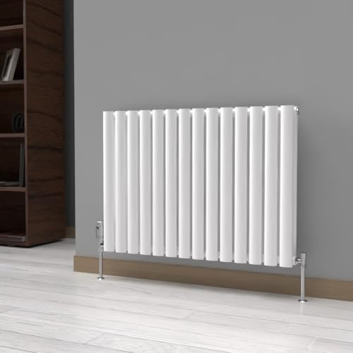 Lux Heat White Oval Horizontal Double Panel Designer Radiator 600mm (H) x 780mm (W)