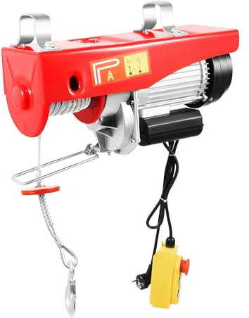 Palan électrique 220 V avec moteur de 1600 W, câble en acier de 12 m, capacité de charge 500 kg/1000 kg, palan électrique pour atelier, garage, construction, ascenseur de charge avec télécommande
