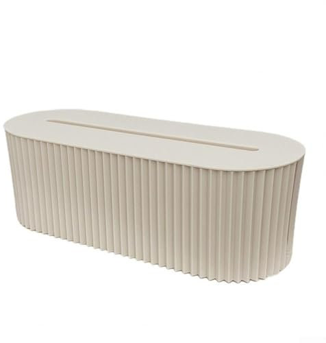 Kleine Kabel-Aufbewahrungsbox, TV-Kabelverstecker und Schreibtisch-Kabel-Organizer, 33 x 13 x 11 cm, Kunststoff, Retro-Aufbewahrungsbox für Steckdosenleiste (weiß)