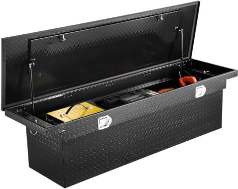 VEVOR Crossover Lkw Werkzeugkasten für die Ladefläche (1815 x 699 x 474 mm) abschließbare & wasserdichte Werkzeugkisten aus Aluminium Truckbox für Wohnmobilanhänger schwarz