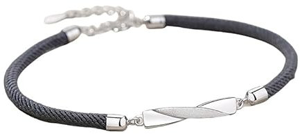 LIUYUYOUGO Matching Couple Bracelets Sterling Silver Infinity Love Lucky Rope Twisted Charm Bangle With Cubic Zirconia For His And Her Wristbands Personalised Jewellery Gifts Men