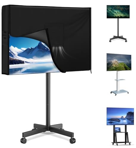 LYHNMW Mobile Outdoor TV Stand Cover for 45-60 Inch TV Screen | Waterproof Outdoor TV Cover, Television-Screen Storage for Mobile LED OLED LCD TV Cart-57”L x 7”W x 31”H, 600D Oxford Fabric
