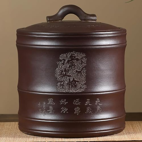 Ceramic Rice Cylinder With Lid, Coffee Canister, 25kg Sealed Grain Dispenser Chinese Design, Glass Jars, Large Rice Jar Storage Tank For Soybeans Corn Flour Oatmeal(Size:Capacity 25kg,Color:C)