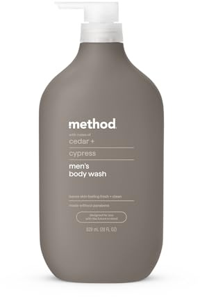 Method Men Body Wash, Cedar and Cypress, Paraben and Phthalate Free, Quick-Lathering Cleansers, Cruelty Free, 28 oz