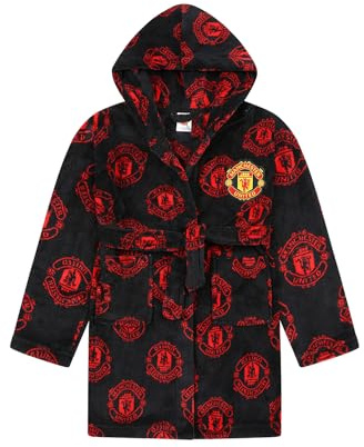 Manchester United Accappatoio da uomo ufficiale F.C., in pile, con cappuccio