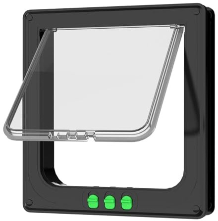 Lockable Safe Flap Door for Cats and Small Dog Easy Installation Mount DIY for Cats & Doggie(Black,XL)