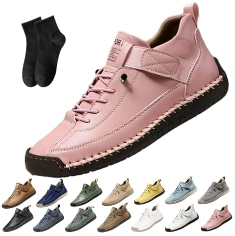 Bequeme orthopädische Sneaker, handgefertigt, Leder, orthopädische bequeme Schuhe, Fußgewölbeunterstützung, verstellbar, bequem, orthopädische Schuhe, weiche Unterstützung, Schlupfschuhe
