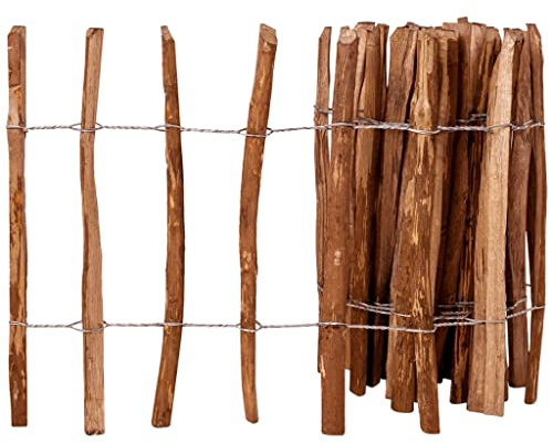 Haselnuss Staketenzaun, 60x500 cm, imprägniertes Holz, langlebiger Lattenzaun für Garten, Teich, Blumenbeet, vielseitige Umzäunung, natürliches Ambiente, verrottungsfest