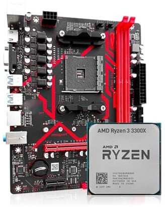 Scheda madre Fit For JIESHUO A520M Set CPU scheda madre AM4 Kit Ryzen con processore Dual Channel DDR4 3200 MHz Supporto dispositivo di raffreddamento M.2 NVME 4 * SATA3.0 WIN11(Motherboard+CPU)