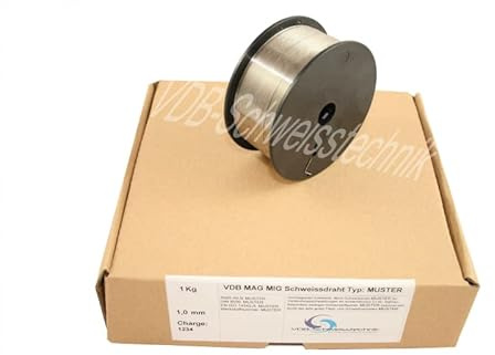 Schweißdraht MAG Edelstahl 1.4430-0,8 mm Spule - D100-4430 V4A - 1,0 Kg | MIG Schweißzusatz 316 CrNiMo 19 12 3 Drahtelektrode auf Rolle